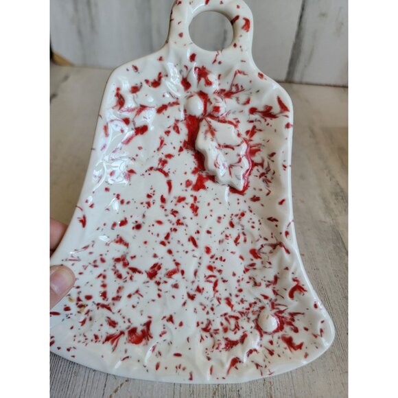Vintage splatter bell plate xmas home decor unique - Picture 4 of 5